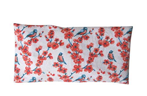 Peacegoods Cotton Flannel Eye Pillow COVER 4.5 x 9 Washable – fits our eye pillows or yours – yoga aromatherapy mediation massage – blue white pink bird