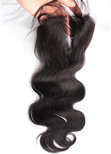 Toprincess Middle Part Brazilian Body Wave 4x4 Top Lace Closure Unprocessed Human Hair Lace Closure with Baby Hair 130% Density (10Inch Middle Part)