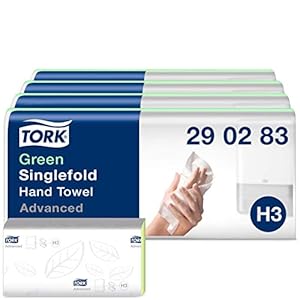 Tork groene Z-gevouwen papieren handdoeken 290283 – H3 vouwhanddoeken voor papieren handdoek dispenser – absorberend en…
