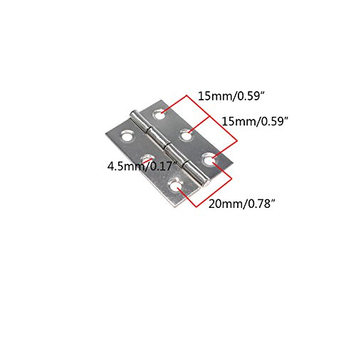 SpeedDa 2 inch 16Pcs Cupboard Cabinet/Home Furniture Hardware Door Folding Butt Hinges Silver Tone