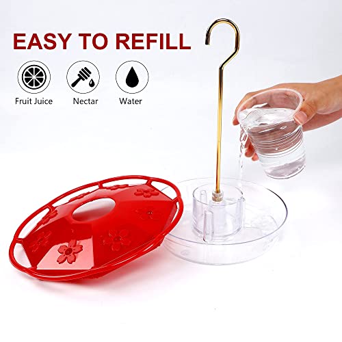 Juegoal 12 oz Hanging Hummingbird Feeder, 2 Pack Outdoor Hummingbird