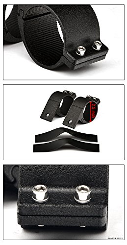 VXMOTOR Universal Texture Black 2.5" Aluminum Tube Lamp Mount Brackets Kit Light Bar Clamps Offroad Road Cage Driving Auxiliary Camera Motorcycle ATV Bikes FRC