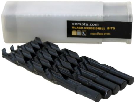 11/32-Inch Drill Bit, Black Oxide Jobber Length, Split Point Tip, Tricut Shank, 5 Pack