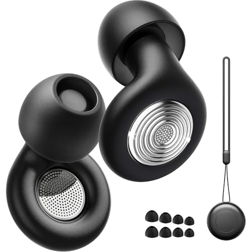 2026 45dB Noise Reducing Earplugs Silicone Earplug Plug Plug Reusable and Comfortable for Sleeping, Travel, Focus, 4 Sizes (XS/S/M/L) – Black