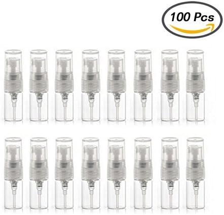 GTANG 2ml Mini Spray Bottle/Clear Plastic Spary Perfume Bottle/PP Fine Mist Bottle for Cleaning, Travel, Essential Oils, Perfume (Pack of 100pcs)