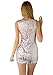 LookbookStore Women's Deep V Sleeveless Sequin Bodycon Party Club Mini Dress