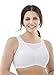 Glamorise Women's Full Figure No Bounce Plus Size Camisole Wirefree Back Close Sports Bra #1066 White