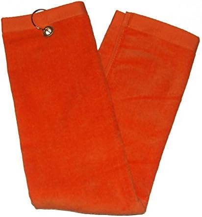 Orange Tri-Fold Golf, Hand Towel with Grommet & Hook