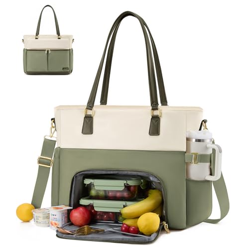LOVEVOOK Arbeitstasche Damen mit Isolierted Kühlfach Laptop Handtasche Groß