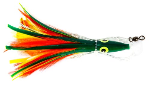 Boone Tuna Eye Feather Rigged Lure, Mexican Flag, 5 1/2-Inch