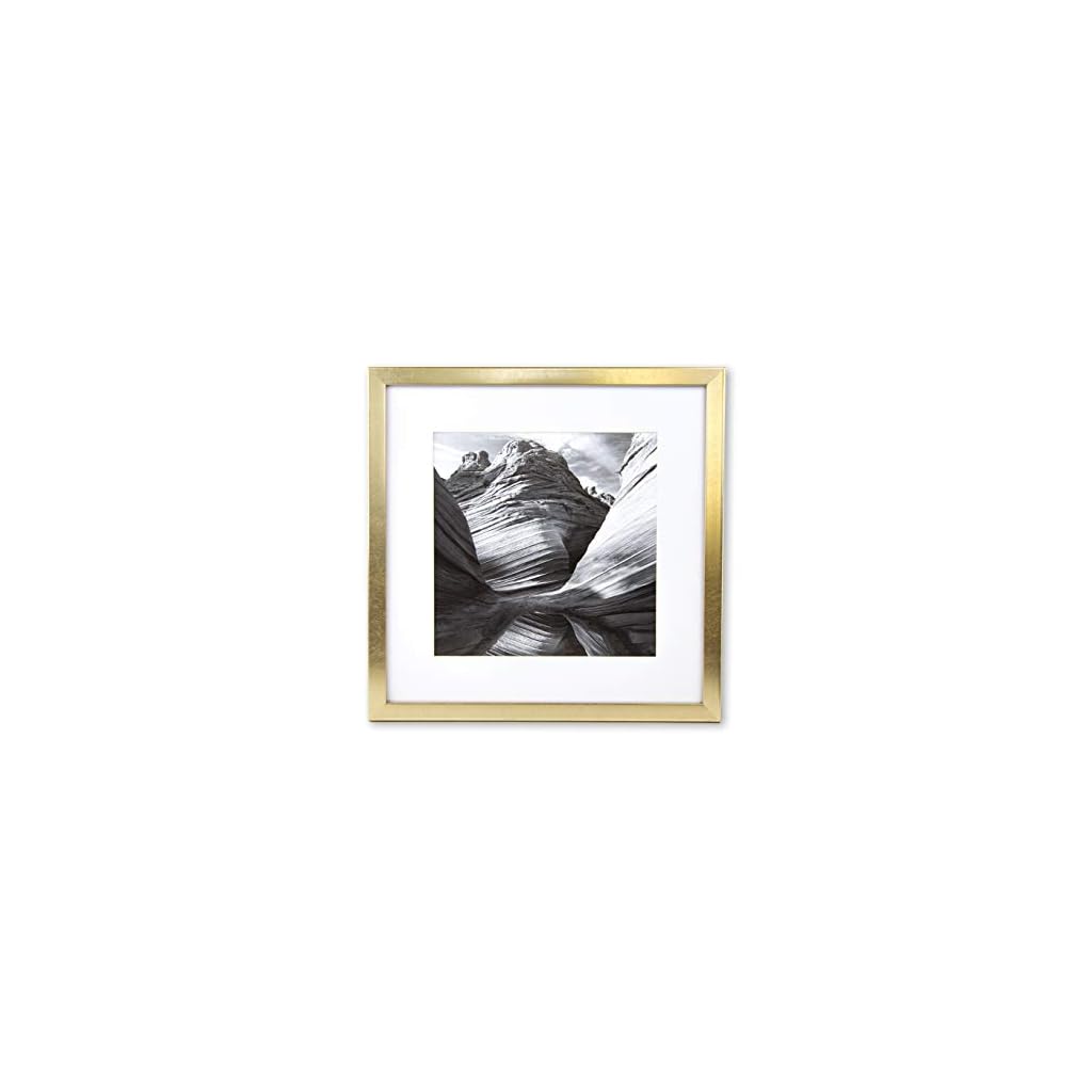 11x11 Picture Frame Gold Display Pictures 8x8 with Mat or 11x11
