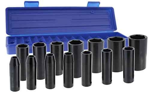 Drixet 1/2" Drive Deep Metric Impact Socket Set | 14-Piece 6-Point CR-V Sockets with Case | Includes Sizes: 10, 11, 12, 13, 16, 17, 18, 19, 21, 22, 24, 27, 30 & 32mm - Thumbnail 4