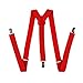 Cinny Store Cinny Pure Color Suspender for Men and Women Polyester with Metal Clips (Red), 1 inch