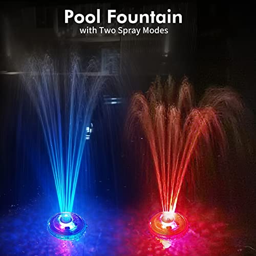 Floating Pool Fountain with Underwater Light Show, Rechargeable Battery
