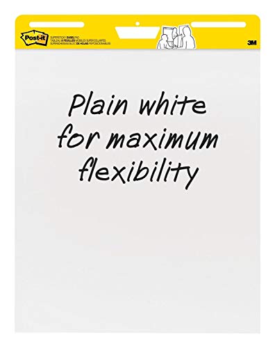 Post-it Super Sticky Easel Pad, 25 x 30 Inches, 30 Sheets/Pad, 2 Pads, Large White Premium Self Stick Flip Chart Paper, Super Sticking Power (559) (Certified Refurbished)
