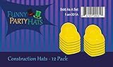 Yellow Construction Hat for Adults - 12 Plastic Hard Hats by Funny Party Hats