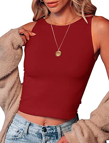 FALLORCHID WOMEN CREW NECK CAMI TANKS SLEEVELESS SUMMER...
