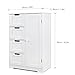 Homfa Bathroom Floor Cabinet, Off White (White)