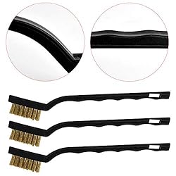 Topbuti 15 Pcs Mini Brass Wire Brush Set for