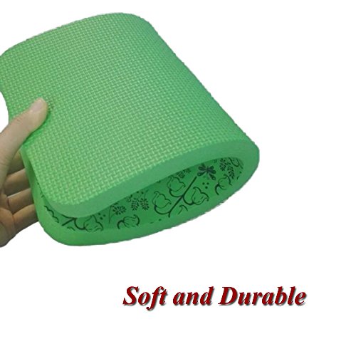 Hongwo 2 Pack EVA Foam Kneeler Pad Floral Print Extra Thick Garden Kneeling Cushion Knee Mat for Baby Bath, Prayer, Yoga, Gym- 16"x8"x1"- Green - Thumbnail 5