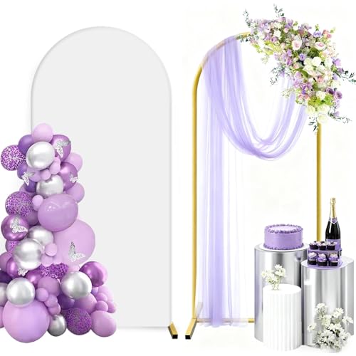 Arched White Arch Backdrop Stand and Cover Set