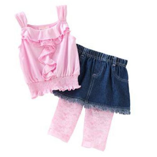 Little Lass Lace Floral Ruffled Top Set - Baby Girls (12 Months)