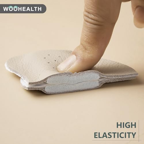 WOOHEALTH Metatarsal Pads for Women, Ball of Foot Cushions Pads (2 Pairs Forefoot Pads) for Mortons Neuroma, Metatarsalgia & Forefoot Pain Relief for Men & Women (Light Grey)