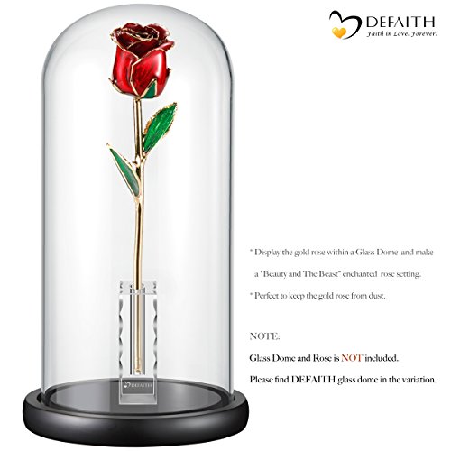 image for DeFaith Crystal Vase Stand for Gold Rose, Fresh-Cut Rose Flowers Decor
