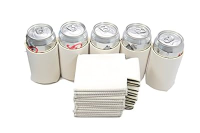Neoprene Can Cooler Sleeve Collapsible Coolie Economy Bulk Insulation with Stitches Perfect 4 Events,Custom DIY Projects Variety of Colors