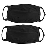 2 Pcs Cotton Blend Anti Dust Face Mouth Mask Black for Man Woman