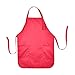 DALIX Apron Commercial Restaurant Home Bib Spun Poly Cotton Kitchen Aprons (2 Pockets) in Red