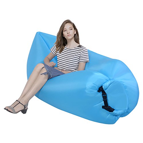 Inflatable Lounger Chair with Travel Bag Air Sofa Bed Hangout for Travling Hiking Camping Pool Beach Party Christmas Gift Bule 94"27"