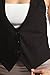 TheMogan Women's V-Neck Satin Back Button Up Tuxedo Vest Black 3XL