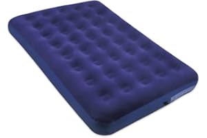 Full Size Air Mattress Double Air Bed - Foldable Blow Up Mattresses with Flocked top - Portable Inflatable Beds with Patch Ki