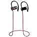 AGPTEK HMR Bluetooth 4.1 Earphones, IPX4 Sweatproof Noise-isolating Stereo Headset, Remote Control with Mic, Secure Fit Wireless Earbuds for Running, Red