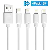 Alanda iPhone Charger 4pack (3ft) iPhone Cable Durable Lightning USB Charging Cable for iPhone 7 7 Plus 6s 6s Plus 6 Plus SE 6 5s 5c 5, iPad Mini Air and iPod Compatible with iOS- White