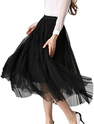 Women Summer Elastic Waist Skirt Work Holiday Tulle Skirt Tutu Skirt Evening Party Gown Prom Formal A-line Skirts