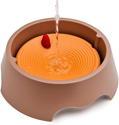 GOGOKING Dog Bowl Pet Is Not Wet Mouth Floating Bowl 24 Ounce Anti-choking Automatic Water Bowl(Orange)