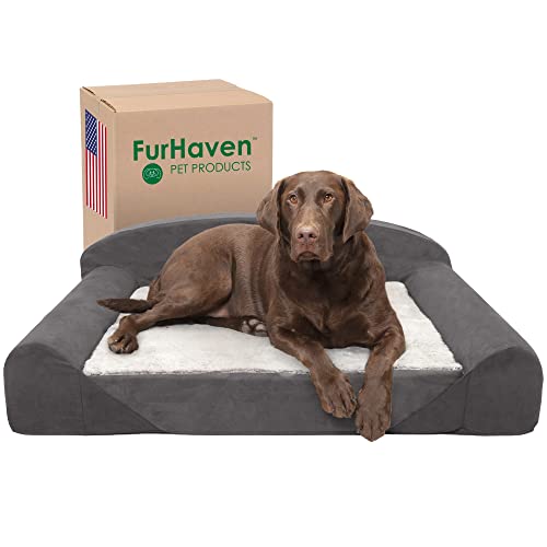 Furhaven Orthopedic Dog Bed for Large/Medium Dogs w/ Removable Washable Cover &…