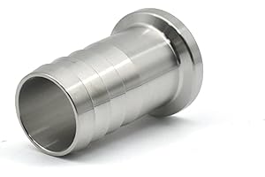 QMINOX 3/4" Tri Clamp Hose Barbed Adapter SS316with Flange 25.2mm Sanitary Hose Pipe Fitting