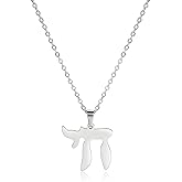 UNIFT Hebrew Chai Necklace for Women Stainless Steel Classic Hebrew Sign of Life Letter Chai Pendant Necklace Religious Jewish Jewelry