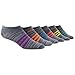adidas Women's Superlite No Show Socks (6-Pair) -2020, Onix-Clear Onix Space Dye/Shock Purple/Glow Orange, Medium