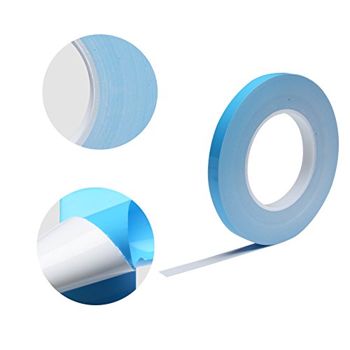 Nicelux 12mmx10 Meters 0.3mm thickness Double Side Adhesive Thermal Conductive Tape for Heat Sink of LED Light,PC and more, Electrically Insulated,1 Reel Pack