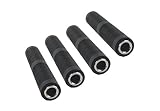 Devinal 1/4 Inch TRS/TS Female to Female Coupler, 6.35mm Jack Stereo Adapter Joiner, Gender Changer Connectors - 4 Pack