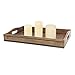 Stonebriar Rectangle Natural Wood Serving Tray with Black Metal Trim and Rivet Detail, Rustic Butler Tray, Unique Serving Tray, Centerpiece for Coffee Table, or Candle Holder 17.8