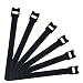 60 PCS Black Cable Management Ties,Viaky 6" Inches (15cm) Reusable Self-Gripping Cord Straps Fastening Microfiber Cloth Hook and Loop Cord Ties, Organize Wires, Cord Organizer for Desks and Workshop