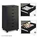 DEVAISE 7 Drawers Chest Storage Dresser Cabinet with Removable Wheels (Classic Style-Black)