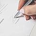 Ace Teah Ballpoint Pens, Stainless Steel Retractable Ball Pens Slim Medium Point (1.0mm) Black Ink 5 Pack Silver