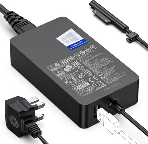 65W Surface Pro Charger,Microsoft Surface Charger for Surface Pro 3/4/5/6/7/7+/8/9/10/11, Surface Laptop 1/2/3/4/5/6/7, Surface Book 1/2/3, Surface Go 1/2/3/4, Surface LaptopGo 1/2/3, Support 44W 36W