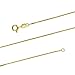 14kt Yellow Gold Plated Sterling Silver 1mm Box Chain Necklace – Thin Dainty Chain Necklace for Women – Nickel-Free – Made in Italy